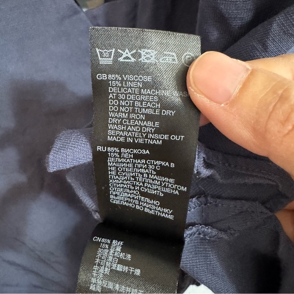 Reiss Emi Linen Blend V-Neck Top Size 6 - Picture 6 of 7